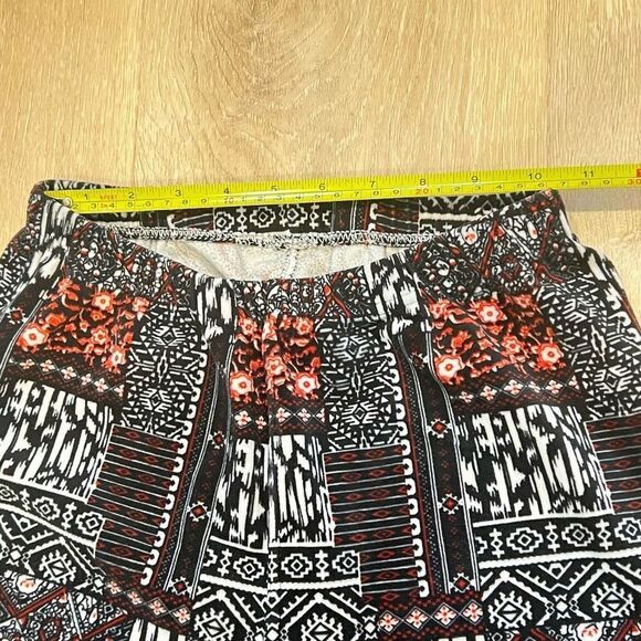 Always Fuzzy Velour Patterned Leggings Maroon Black Combo, Women’s Medium - Picture 3 of 10